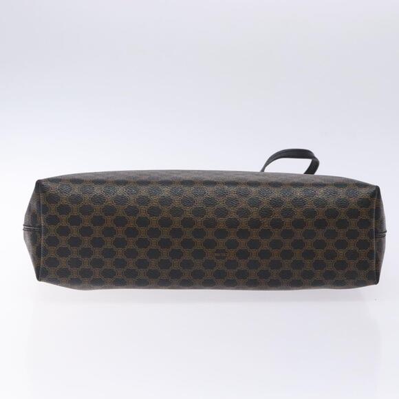 CELINE Macadam Canvas Tote Bag Pvc Leather Black Gold - Picture 9 of 12